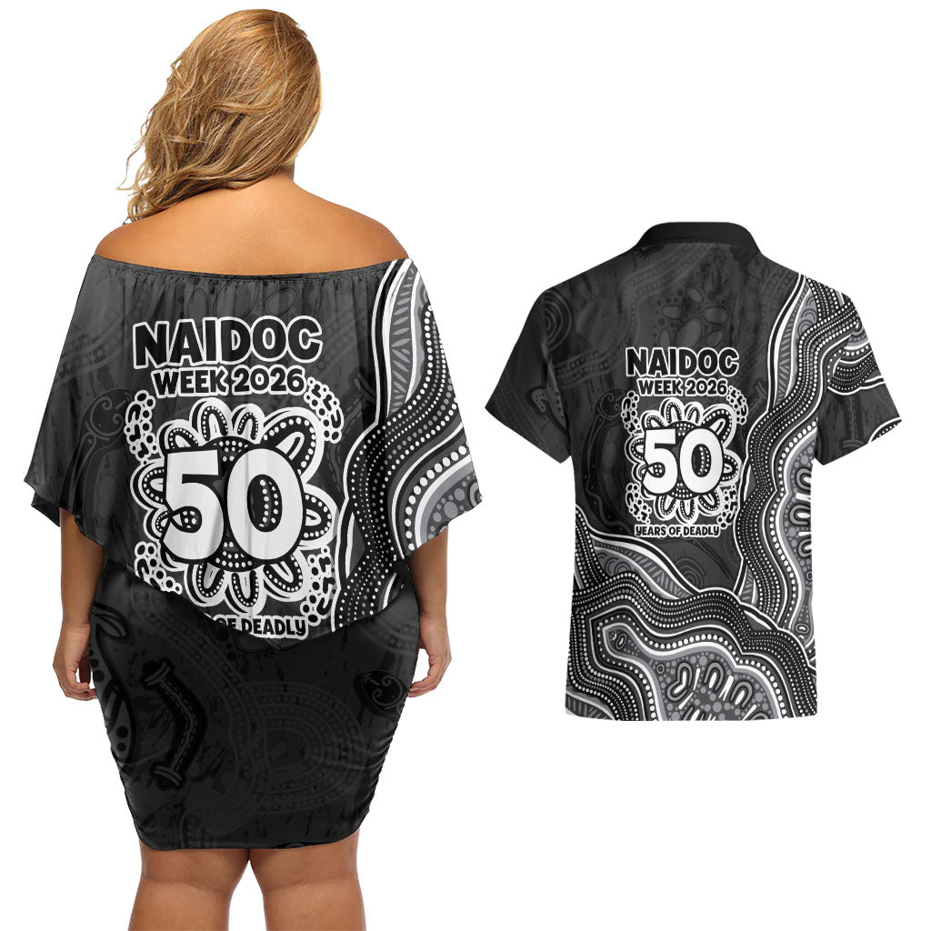 Penrith Panthers NAIDOC Week 2026 Couples Matching Off Shoulder Short Dress and Hawaiian Shirt First Nations of Australia Aboriginal Mascot Rugby