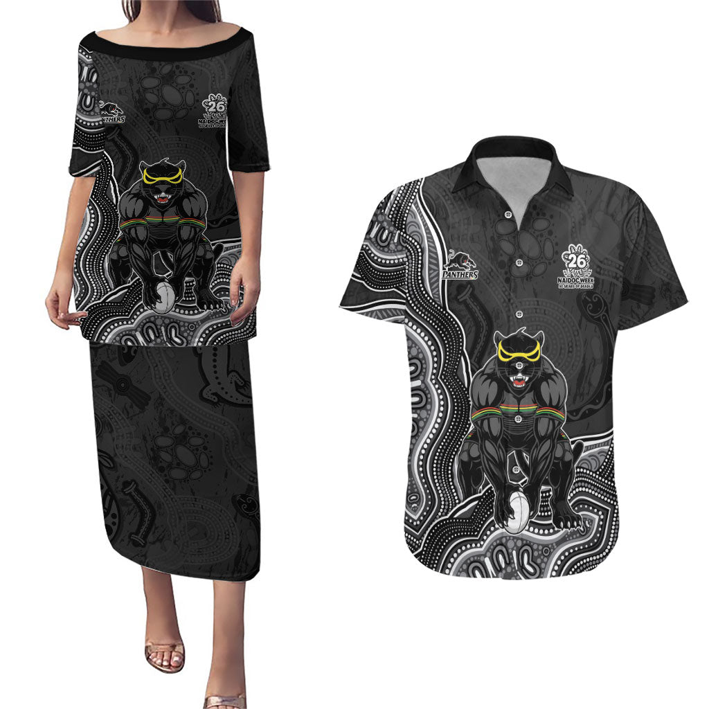 Penrith Panthers NAIDOC Week 2026 Couples Matching Puletasi and Hawaiian Shirt First Nations of Australia Aboriginal Mascot Rugby