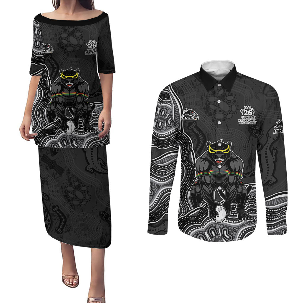 Penrith Panthers NAIDOC Week 2026 Couples Matching Puletasi and Long Sleeve Button Shirt First Nations of Australia Aboriginal Mascot Rugby