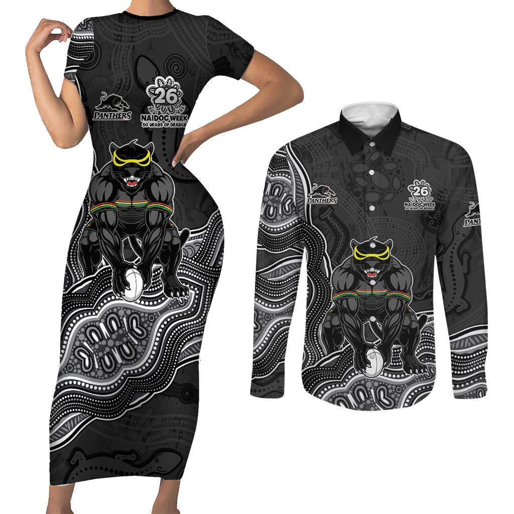 Penrith Panthers NAIDOC Week 2026 Couples Matching Short Sleeve Bodycon Dress and Long Sleeve Button Shirt First Nations of Australia Aboriginal Mascot Rugby