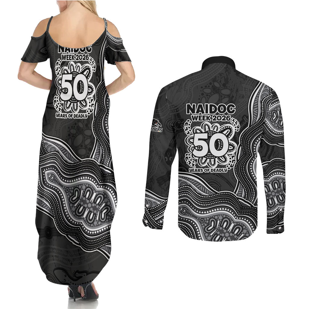Penrith Panthers NAIDOC Week 2026 Couples Matching Summer Maxi Dress and Long Sleeve Button Shirt First Nations of Australia Aboriginal Mascot Rugby