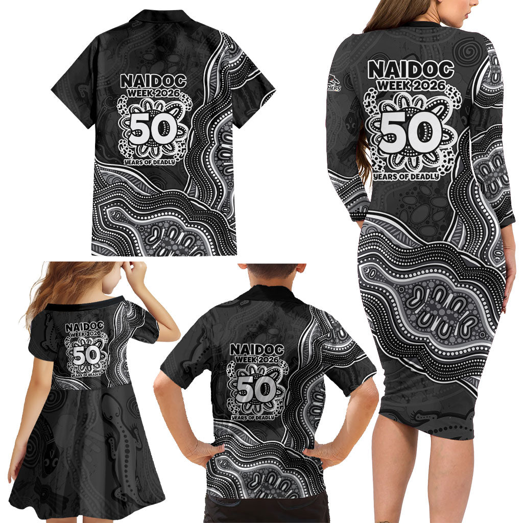 Penrith Panthers NAIDOC Week 2026 Family Matching Long Sleeve Bodycon Dress and Hawaiian Shirt First Nations of Australia Aboriginal Mascot Rugby