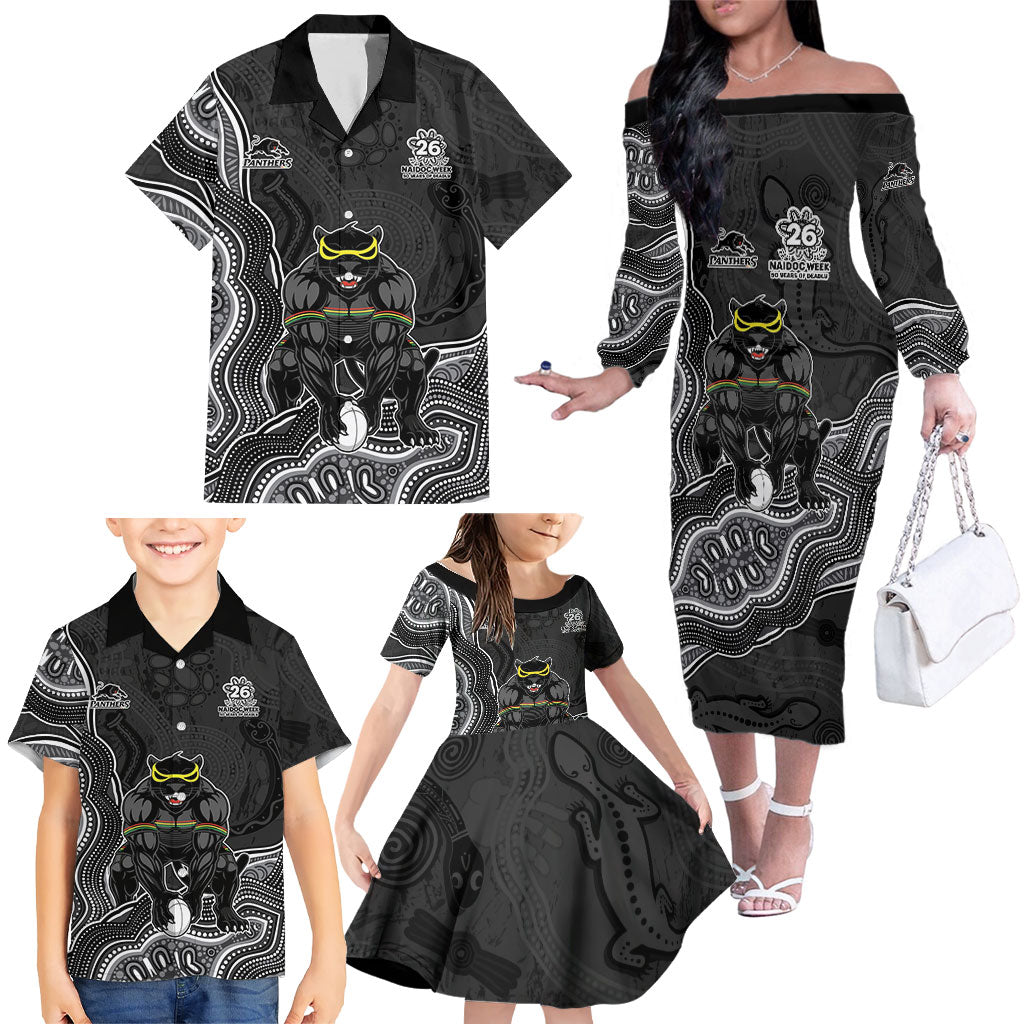 Penrith Panthers NAIDOC Week 2026 Family Matching Off The Shoulder Long Sleeve Dress and Hawaiian Shirt First Nations of Australia Aboriginal Mascot Rugby