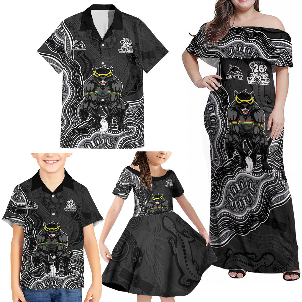 Penrith Panthers NAIDOC Week 2026 Family Matching Off Shoulder Maxi Dress and Hawaiian Shirt First Nations of Australia Aboriginal Mascot Rugby