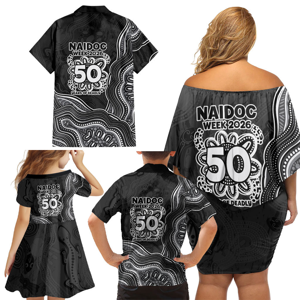 Penrith Panthers NAIDOC Week 2026 Family Matching Off Shoulder Short Dress and Hawaiian Shirt First Nations of Australia Aboriginal Mascot Rugby