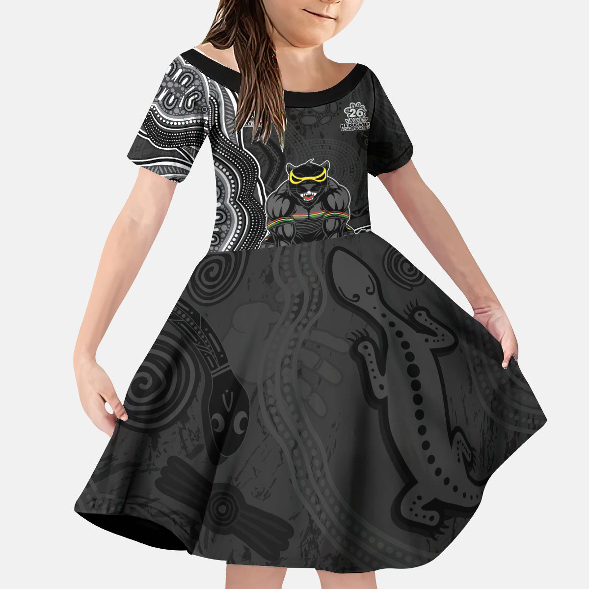 Penrith Panthers NAIDOC Week 2026 Kid Short Sleeve Dress First Nations of Australia Aboriginal Mascot Rugby