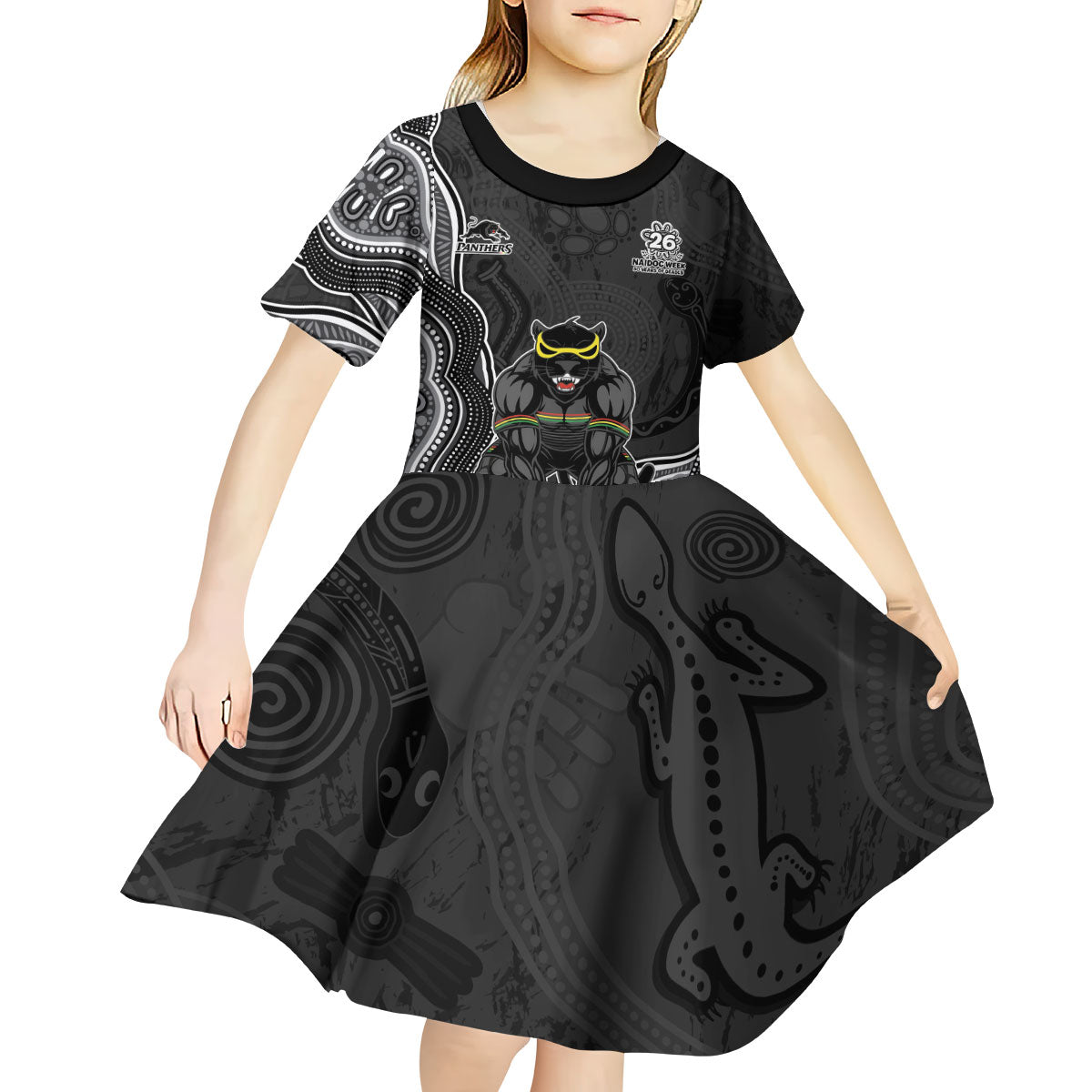 Penrith Panthers NAIDOC Week 2026 Kid Short Sleeve Dress First Nations of Australia Aboriginal Mascot Rugby