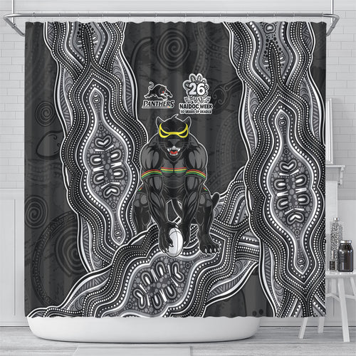 Penrith Panthers NAIDOC Week 2026 Shower Curtain First Nations of Australia Aboriginal Mascot Rugby