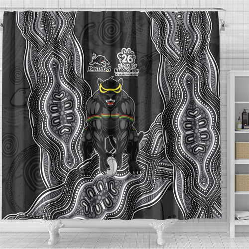 Penrith Panthers NAIDOC Week 2026 Shower Curtain First Nations of Australia Aboriginal Mascot Rugby