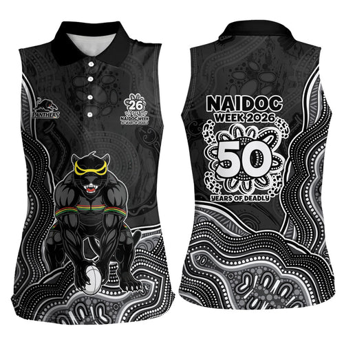 Penrith Panthers NAIDOC Week 2026 Women Sleeveless Polo Shirt First Nations of Australia Aboriginal Mascot Rugby