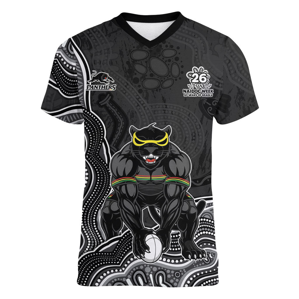 Penrith Panthers NAIDOC Week 2026 Women V-Neck T-Shirt First Nations of Australia Aboriginal Mascot Rugby