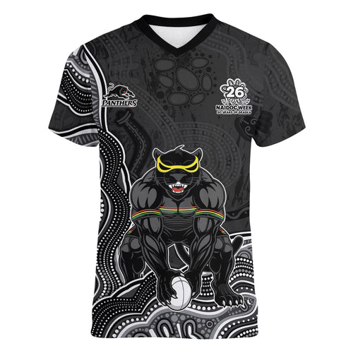 Penrith Panthers NAIDOC Week 2026 Women V-Neck T-Shirt First Nations of Australia Aboriginal Mascot Rugby