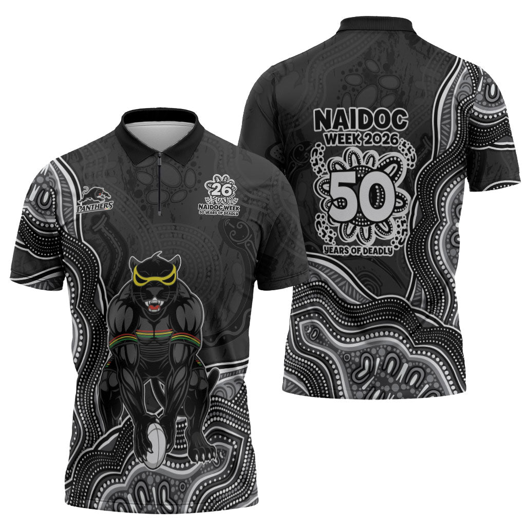 Penrith Panthers NAIDOC Week 2026 Zipper Polo Shirt First Nations of Australia Aboriginal Mascot Rugby