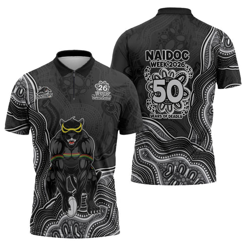 Penrith Panthers NAIDOC Week 2026 Zipper Polo Shirt First Nations of Australia Aboriginal Mascot Rugby