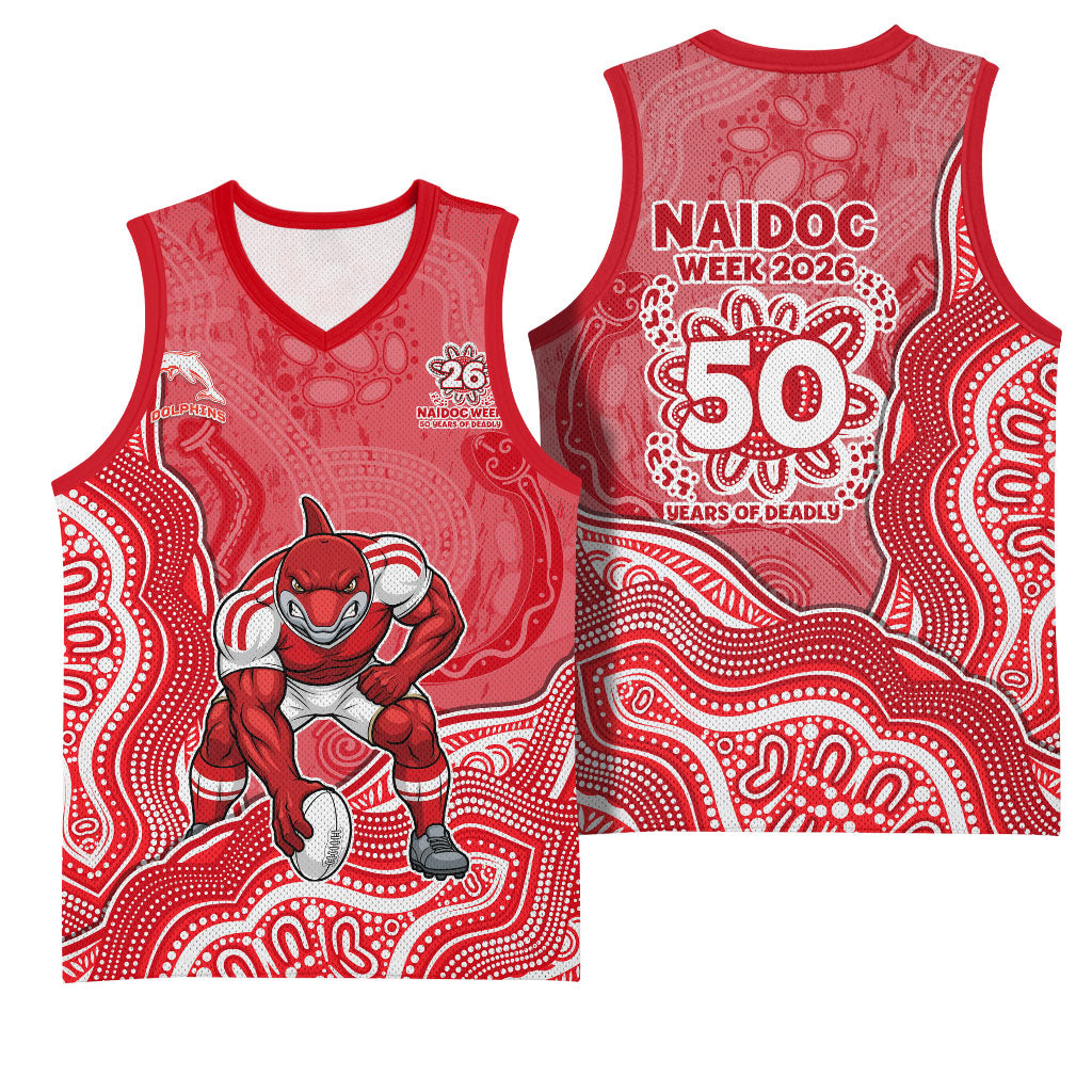 Dolphins NAIDOC Week 2026 Basketball Jersey First Nations of Australia Aboriginal Mascot Rugby