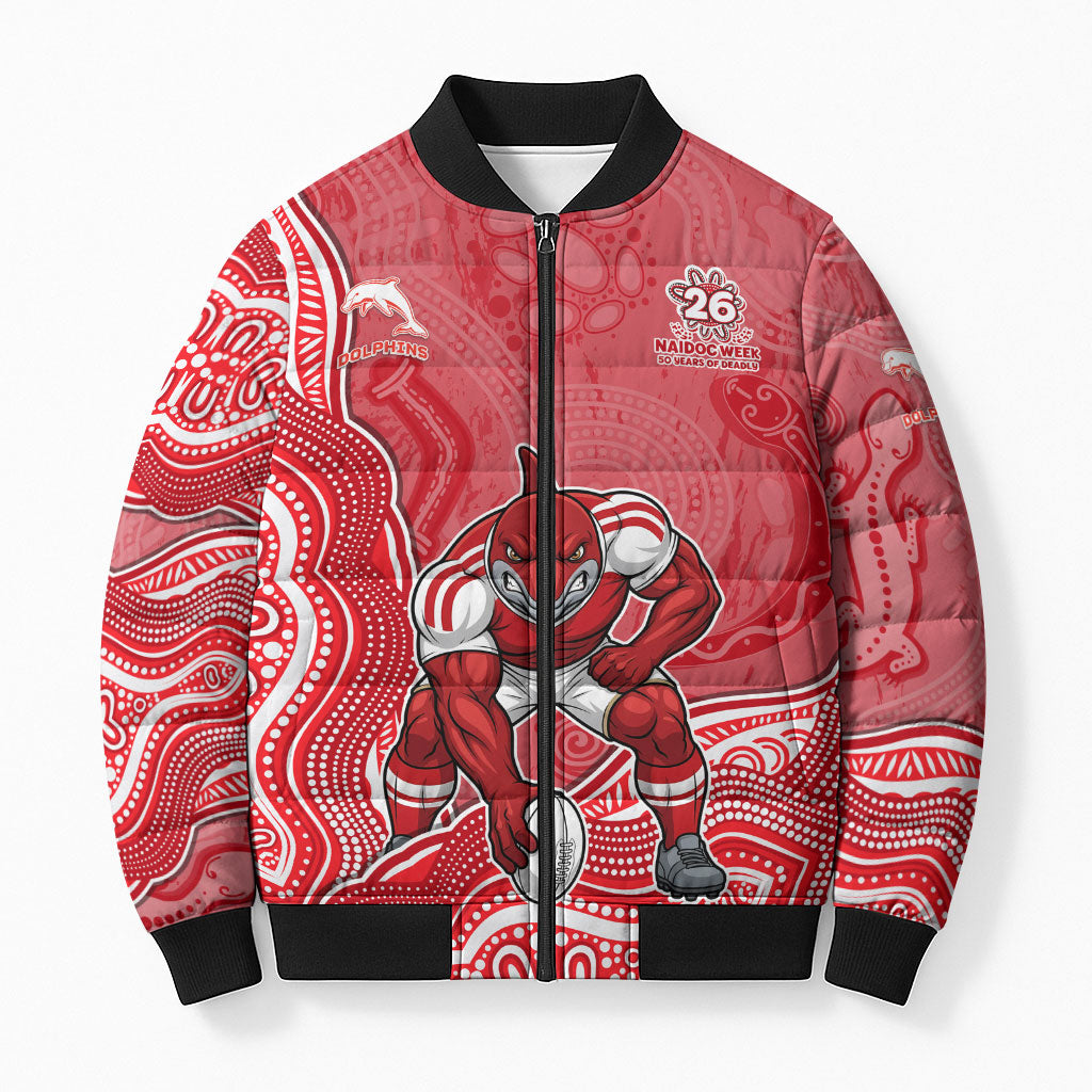 Dolphins NAIDOC Week 2026 Bomber Puffer Jacket First Nations of Australia Aboriginal Mascot Rugby