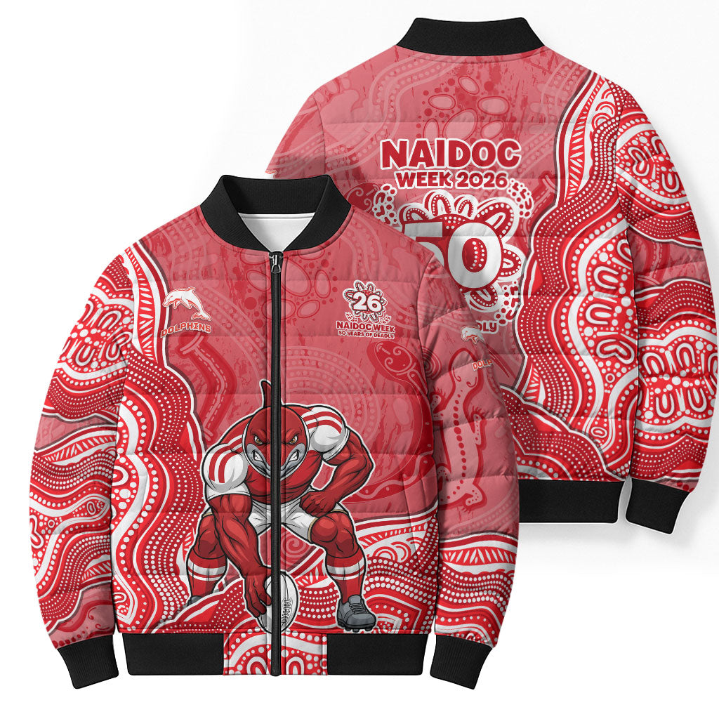 Dolphins NAIDOC Week 2026 Bomber Puffer Jacket First Nations of Australia Aboriginal Mascot Rugby