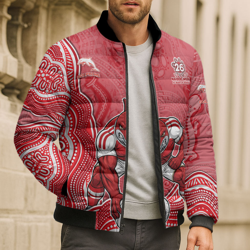 Dolphins NAIDOC Week 2026 Bomber Puffer Jacket First Nations of Australia Aboriginal Mascot Rugby