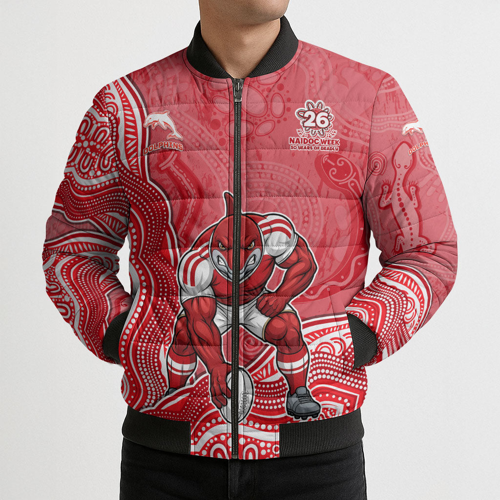 Dolphins NAIDOC Week 2026 Bomber Puffer Jacket First Nations of Australia Aboriginal Mascot Rugby