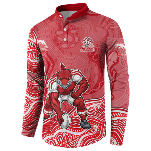 Dolphins NAIDOC Week 2026 Button Sweatshirt First Nations of Australia Aboriginal Mascot Rugby