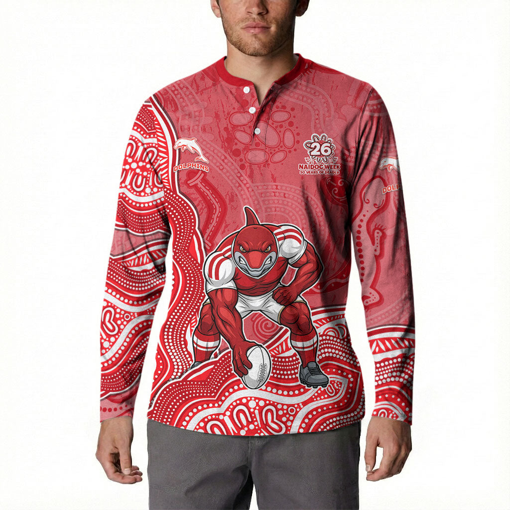 Dolphins NAIDOC Week 2026 Button Sweatshirt First Nations of Australia Aboriginal Mascot Rugby