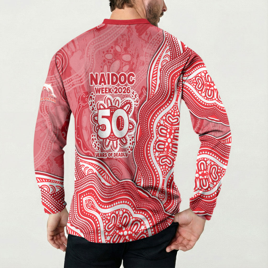 Dolphins NAIDOC Week 2026 Button Sweatshirt First Nations of Australia Aboriginal Mascot Rugby
