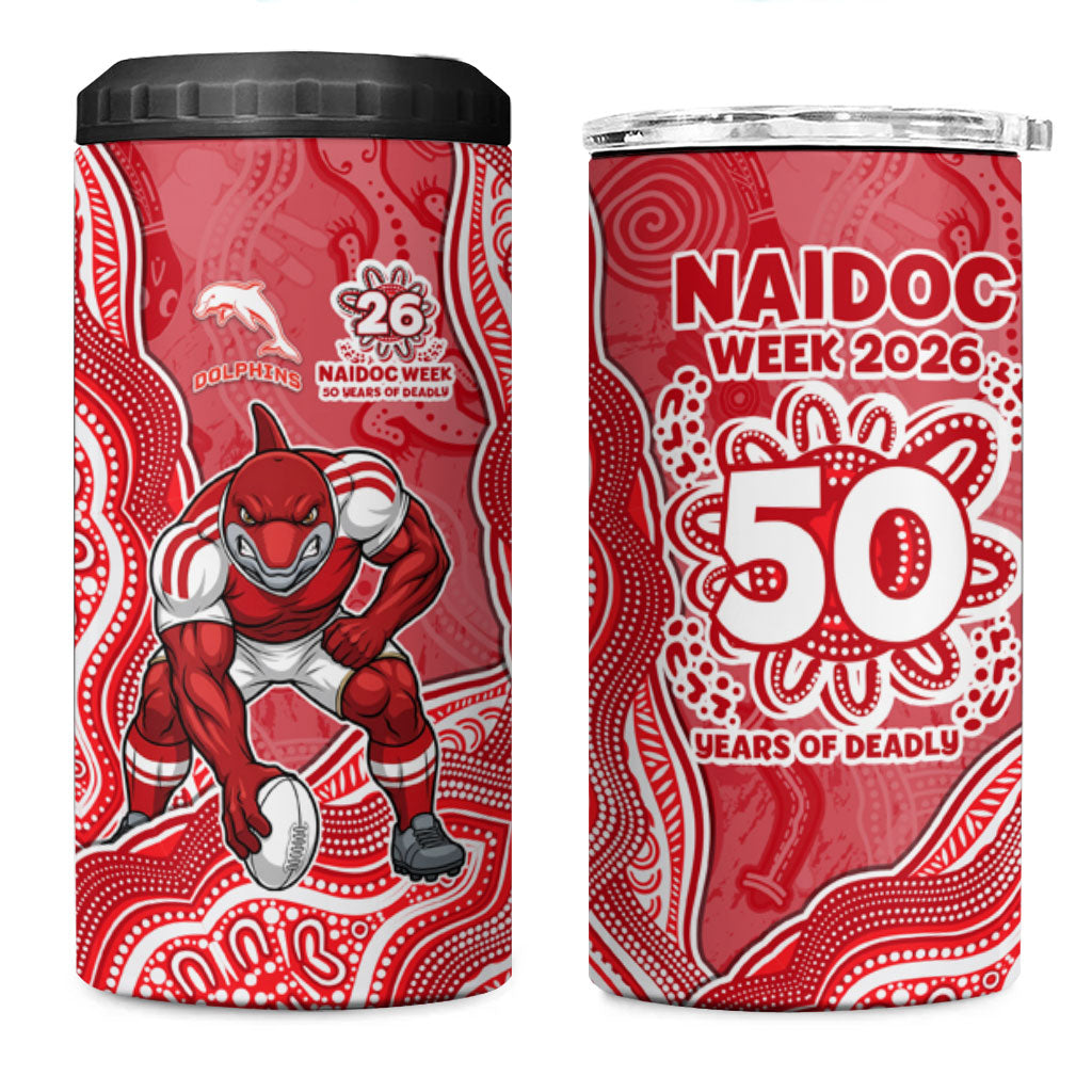 Dolphins NAIDOC Week 2026 4 in 1 Can Cooler Tumbler First Nations of Australia Aboriginal Mascot Rugby
