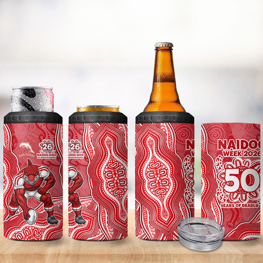 Dolphins NAIDOC Week 2026 4 in 1 Can Cooler Tumbler First Nations of Australia Aboriginal Mascot Rugby
