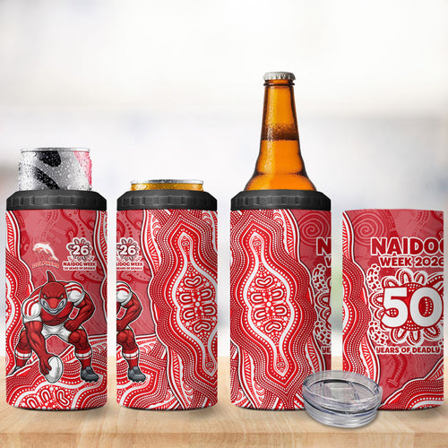 Dolphins NAIDOC Week 2026 4 in 1 Can Cooler Tumbler First Nations of Australia Aboriginal Mascot Rugby