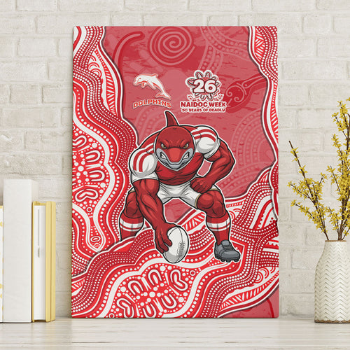 Dolphins NAIDOC Week 2026 Canvas Wall Art First Nations of Australia Aboriginal Mascot Rugby
