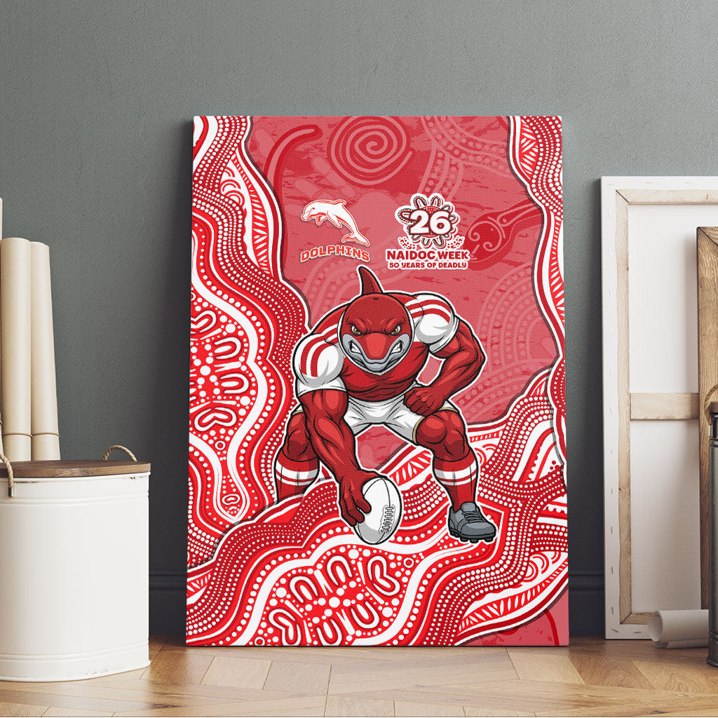 Dolphins NAIDOC Week 2026 Canvas Wall Art First Nations of Australia Aboriginal Mascot Rugby