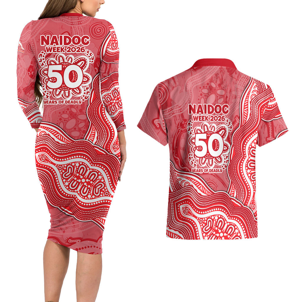 Dolphins NAIDOC Week 2026 Couples Matching Long Sleeve Bodycon Dress and Hawaiian Shirt First Nations of Australia Aboriginal Mascot Rugby