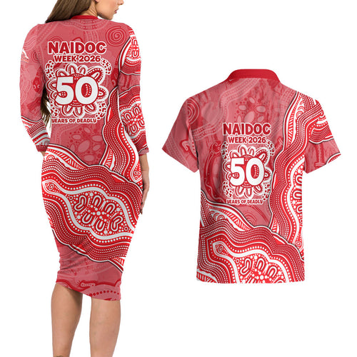 Dolphins NAIDOC Week 2026 Couples Matching Long Sleeve Bodycon Dress and Hawaiian Shirt First Nations of Australia Aboriginal Mascot Rugby