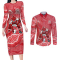 Dolphins NAIDOC Week 2026 Couples Matching Long Sleeve Bodycon Dress and Long Sleeve Button Shirt First Nations of Australia Aboriginal Mascot Rugby