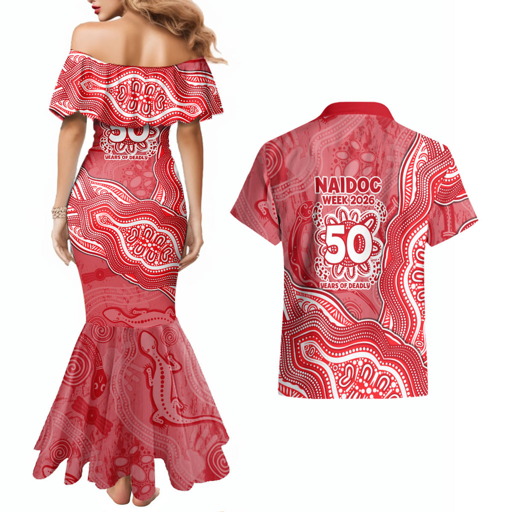 Dolphins NAIDOC Week 2026 Couples Matching Mermaid Dress and Hawaiian Shirt First Nations of Australia Aboriginal Mascot Rugby