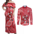 Dolphins NAIDOC Week 2026 Couples Matching Off Shoulder Maxi Dress and Long Sleeve Button Shirt First Nations of Australia Aboriginal Mascot Rugby