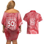 Dolphins NAIDOC Week 2026 Couples Matching Off Shoulder Short Dress and Hawaiian Shirt First Nations of Australia Aboriginal Mascot Rugby
