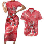 Dolphins NAIDOC Week 2026 Couples Matching Short Sleeve Bodycon Dress and Hawaiian Shirt First Nations of Australia Aboriginal Mascot Rugby