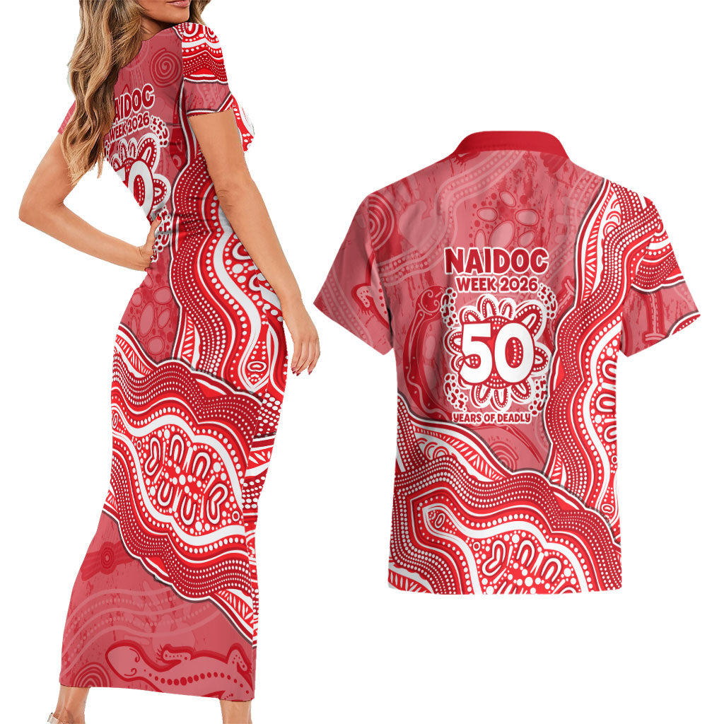 Dolphins NAIDOC Week 2026 Couples Matching Short Sleeve Bodycon Dress and Hawaiian Shirt First Nations of Australia Aboriginal Mascot Rugby