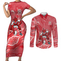Dolphins NAIDOC Week 2026 Couples Matching Short Sleeve Bodycon Dress and Long Sleeve Button Shirt First Nations of Australia Aboriginal Mascot Rugby