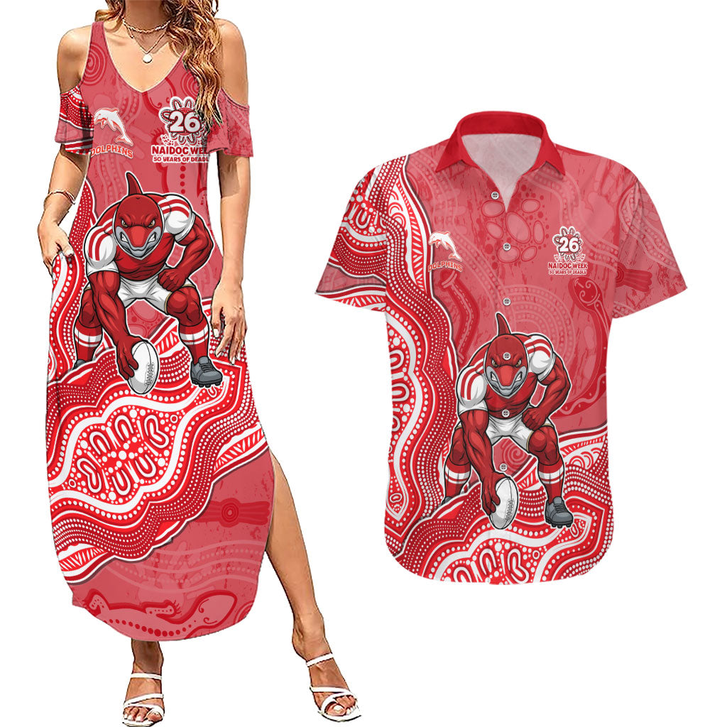 Dolphins NAIDOC Week 2026 Couples Matching Summer Maxi Dress and Hawaiian Shirt First Nations of Australia Aboriginal Mascot Rugby