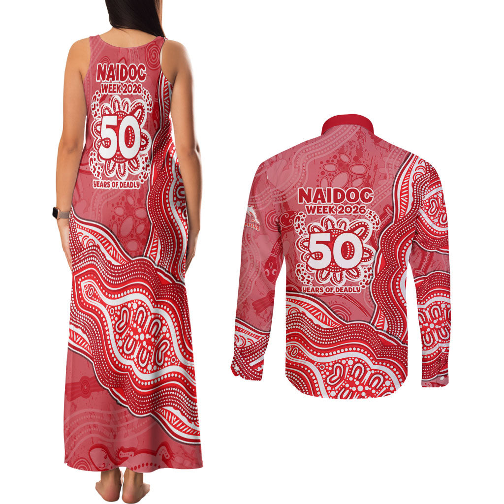 Dolphins NAIDOC Week 2026 Couples Matching Tank Maxi Dress and Long Sleeve Button Shirt First Nations of Australia Aboriginal Mascot Rugby