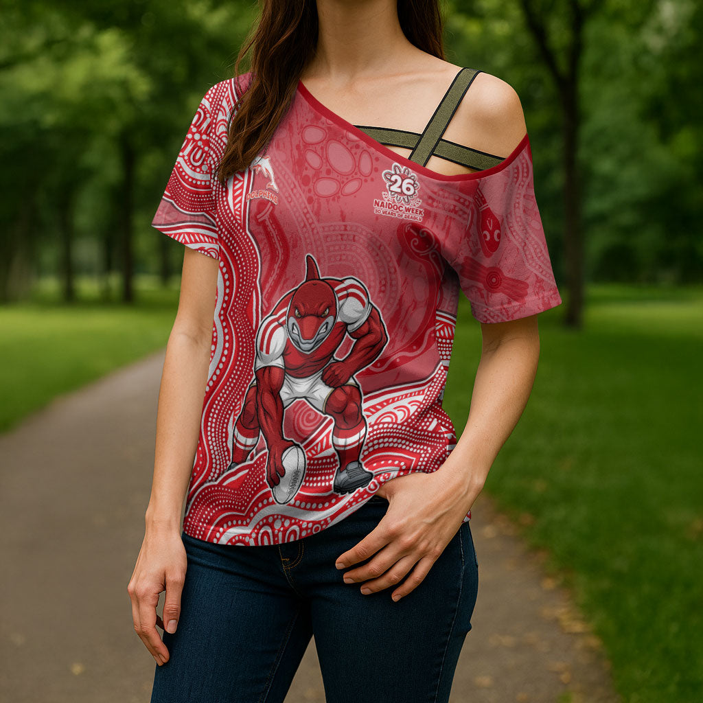 Dolphins NAIDOC Week 2026 Cross Shoulder Shirt First Nations of Australia Aboriginal Mascot Rugby