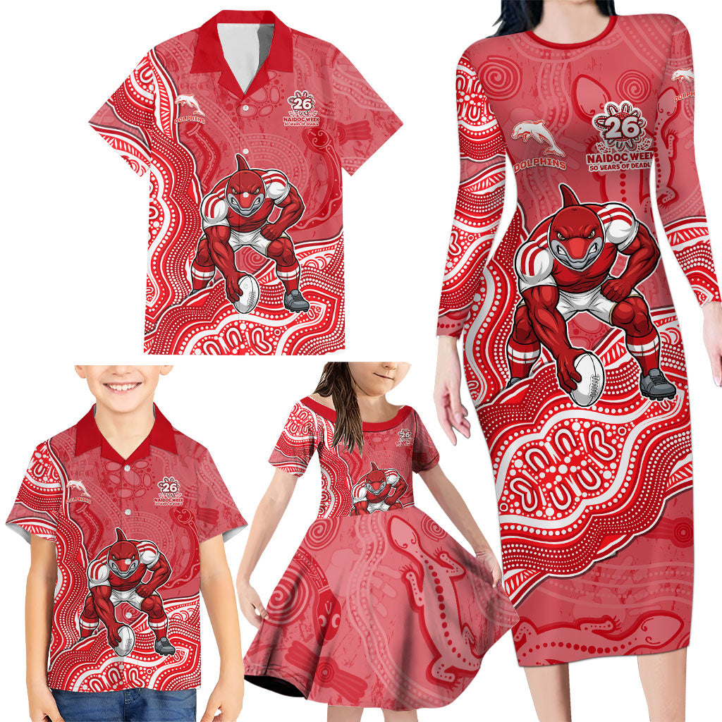 Dolphins NAIDOC Week 2026 Family Matching Long Sleeve Bodycon Dress and Hawaiian Shirt First Nations of Australia Aboriginal Mascot Rugby