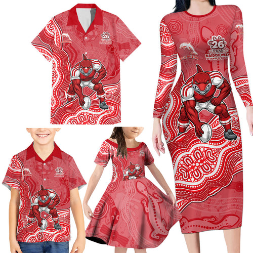 Dolphins NAIDOC Week 2026 Family Matching Long Sleeve Bodycon Dress and Hawaiian Shirt First Nations of Australia Aboriginal Mascot Rugby