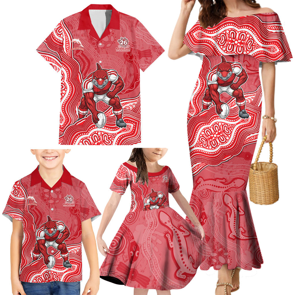 Dolphins NAIDOC Week 2026 Family Matching Mermaid Dress and Hawaiian Shirt First Nations of Australia Aboriginal Mascot Rugby