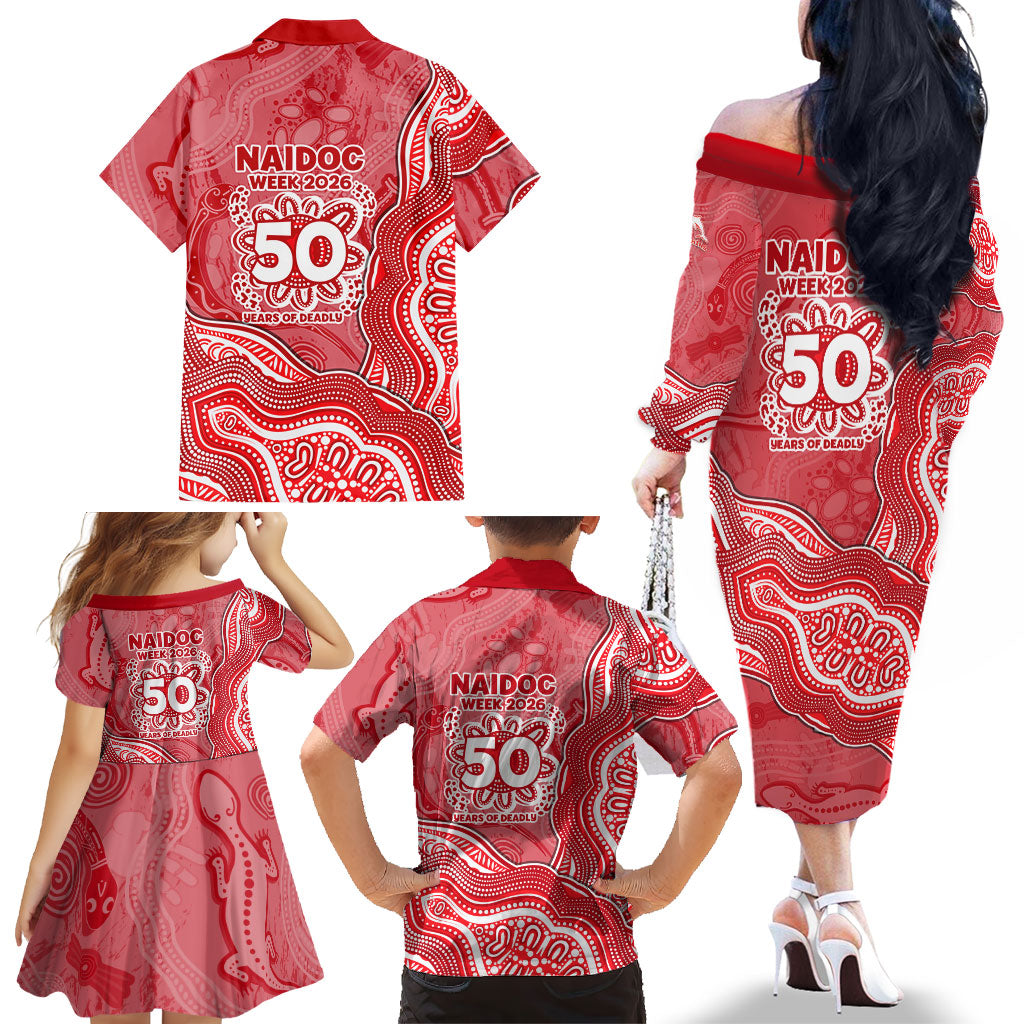 Dolphins NAIDOC Week 2026 Family Matching Off The Shoulder Long Sleeve Dress and Hawaiian Shirt First Nations of Australia Aboriginal Mascot Rugby