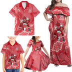 Dolphins NAIDOC Week 2026 Family Matching Off Shoulder Maxi Dress and Hawaiian Shirt First Nations of Australia Aboriginal Mascot Rugby