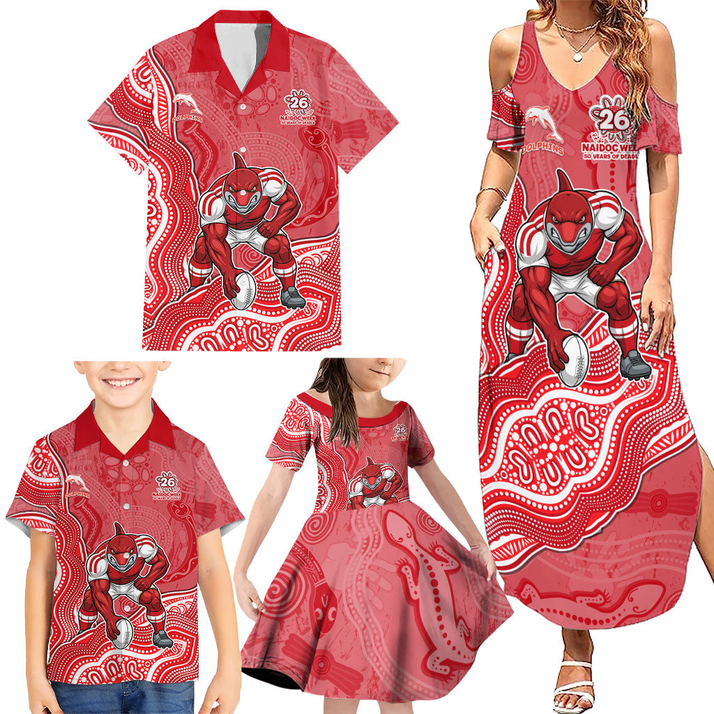 Dolphins NAIDOC Week 2026 Family Matching Summer Maxi Dress and Hawaiian Shirt First Nations of Australia Aboriginal Mascot Rugby