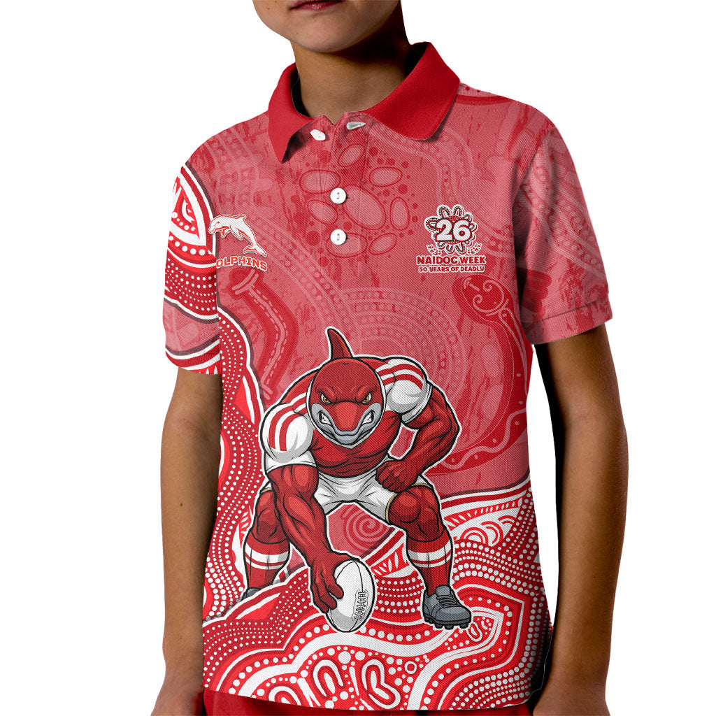 Dolphins NAIDOC Week 2026 Kid Polo Shirt First Nations of Australia Aboriginal Mascot Rugby